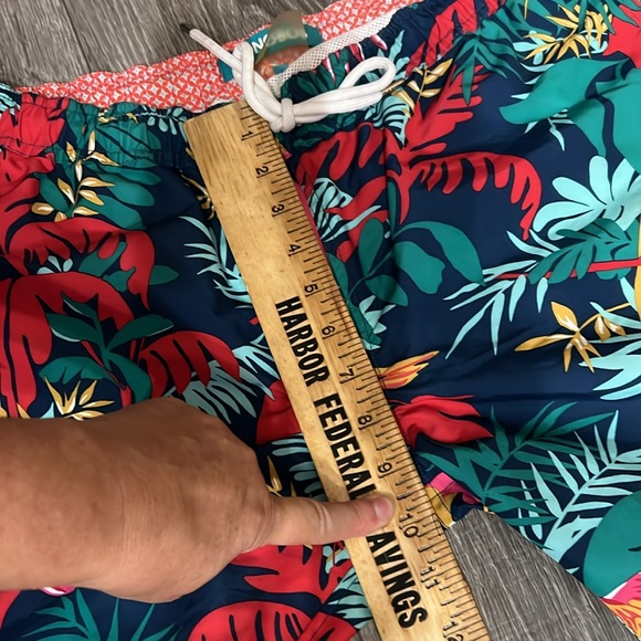 Bonobos Swim Trunks Men’s Size SM Mesh Lining Pockets Tropical Print Drawstring - Picture 11 of 13